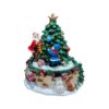 Revolving Santa with Christmas Tree wind-up musical decoration, 15cm tall traditional Christmas ornament