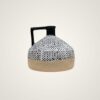 Textured ceramic vase with handle