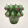 Decorative ceramic vase with raised figs